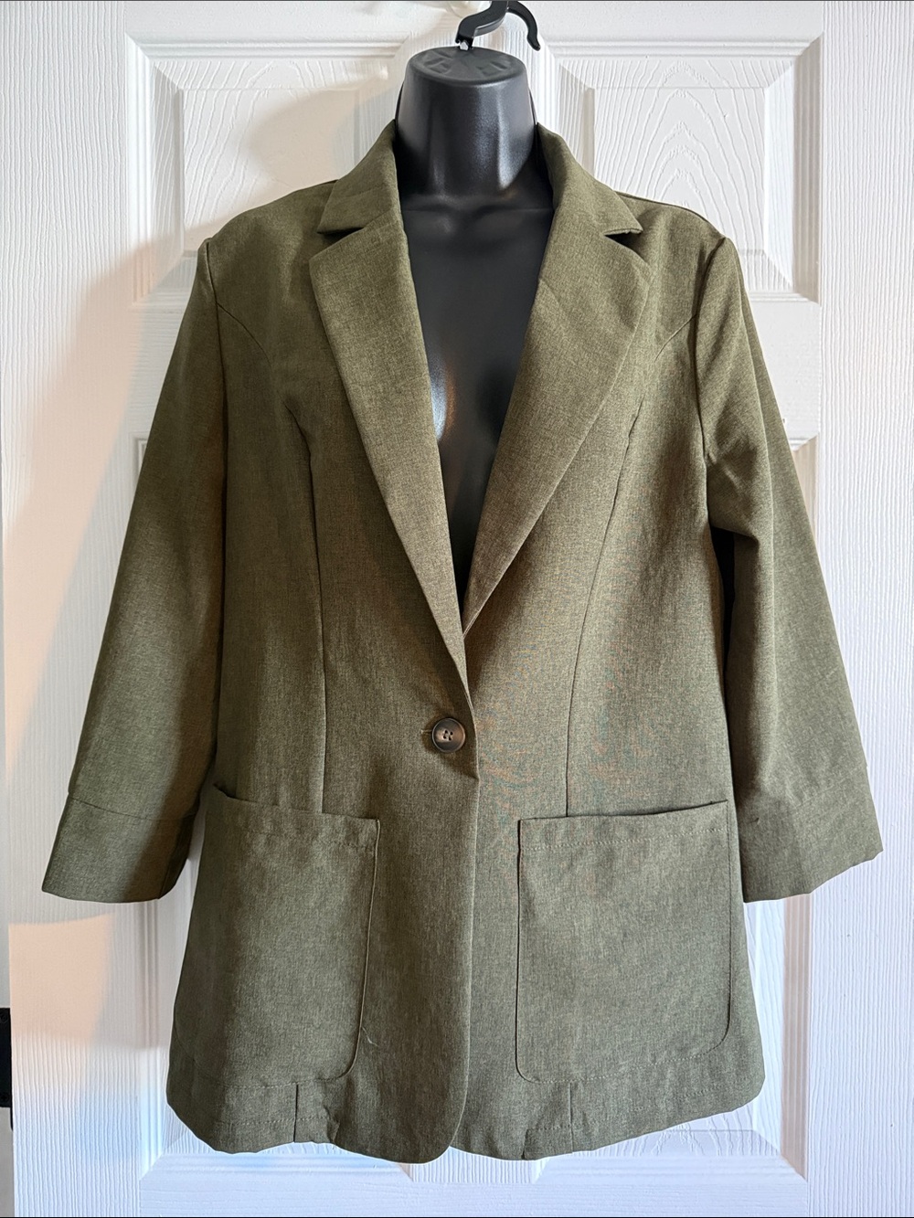 SHEIN Olive Green Single-Button Women's Blazer